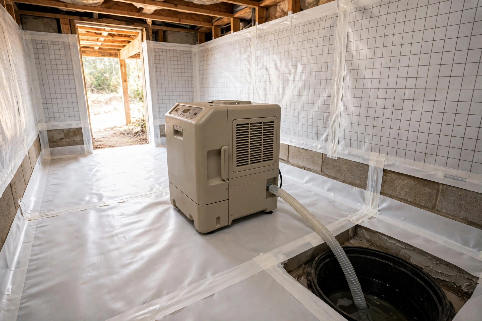 Crawl space dehumidifier installation in Hoover AL